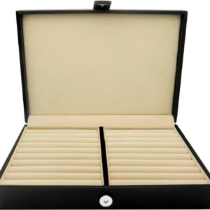 Men/Women'S Cufflinks Jewelry Box - Faux Leather Display Case Storage Organizer