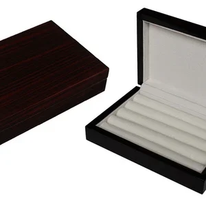 Defects - Gloss Wooden Cufflink Display Box Ring Tie Clip Storage Case Organizer